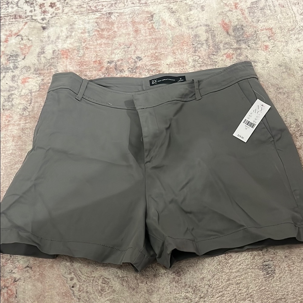 New York & Company Gray Bermuda Shorts Casual Cotton Blend